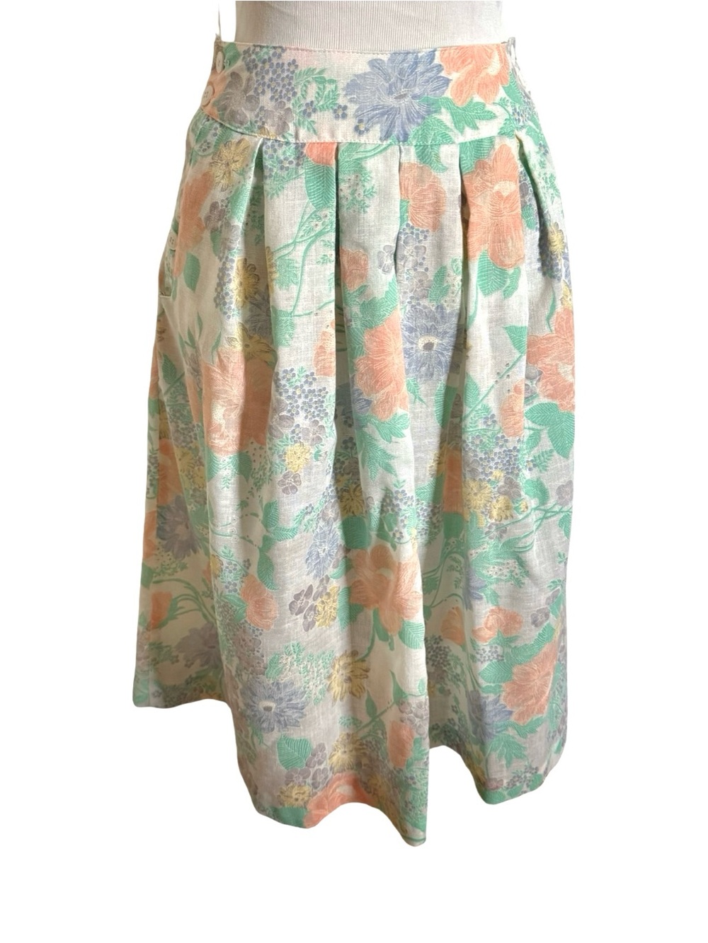 Melissa Petites Sportswear Vintage Floral  Skirt Pastel Pockets Women XS Beachy